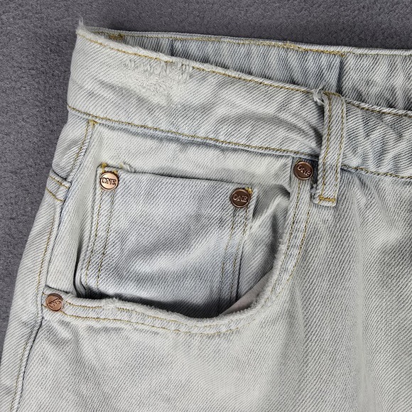 One Teaspoon Skirt Womens 32 Light Wash 2020 Mini Denim Jean Button Fly Distress - Picture 4 of 11